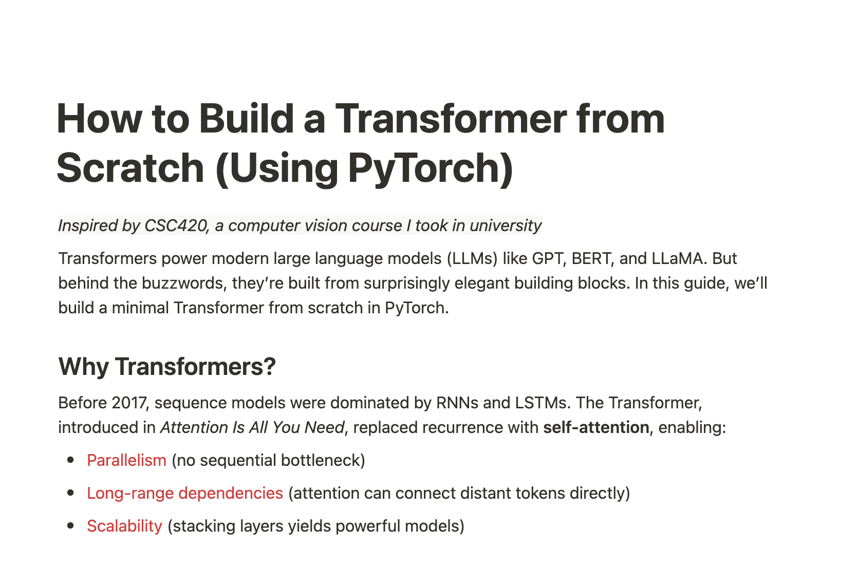 How to Build a Transformer from Scratch